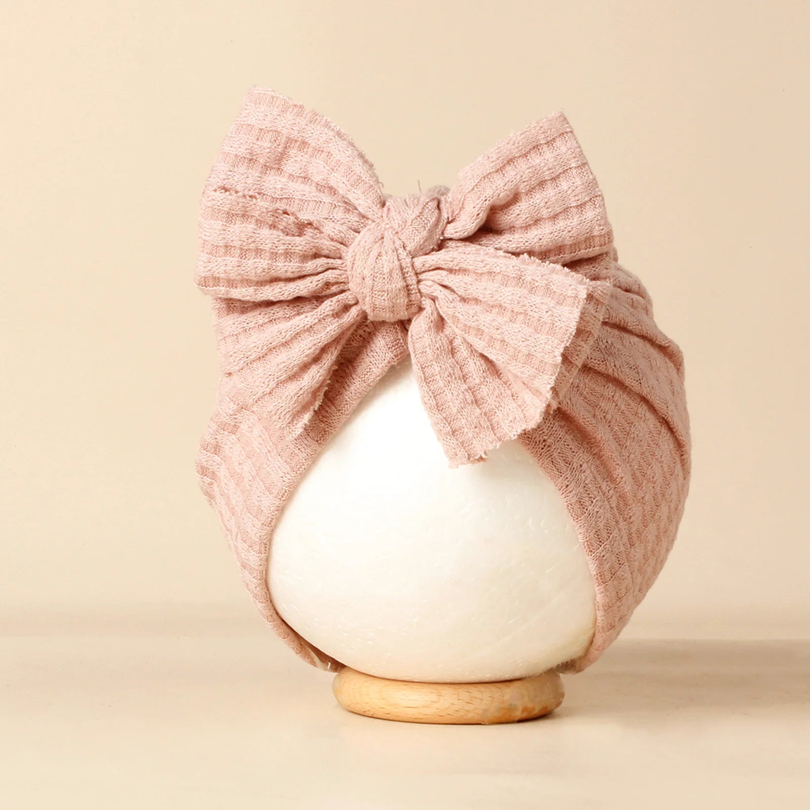 Lovely Bowknot Knitted Baby Hat Cute Solid Color Baby Girls Turban Hat Soft Newborn Infant Cap Accessories Beanies Head Wraps