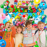 Cartoon Birthday Party Supplies, 68pcs Party Decorations Set- Birthday Decorations Banner Backdrop Tablecloth &Balloons etc