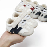 New 0-1Y Newborn Baby Fashion Versatile Sports Style Patchwork Colour Soft Bottom Anti-slip Suede Infant Toddler Shoes
