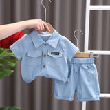 Summer Children Clothes Boys Suit Denim Tops + Jeans Pants 2Pcs/Set Infant Casual Outfits