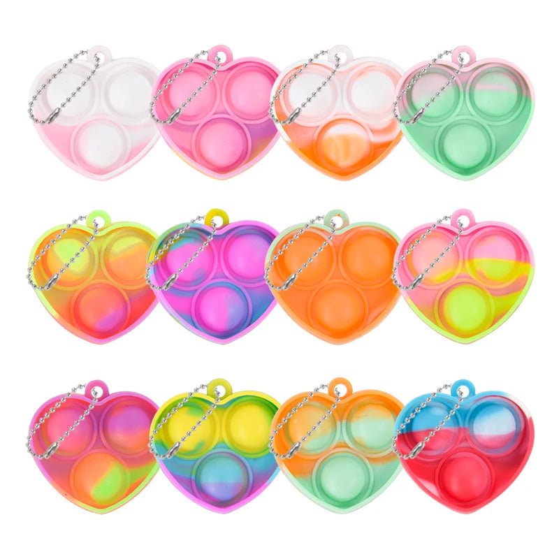 10/20pcs Mini Pop Keychain Toddler Sensory Fidget Toys Bulk Classroom Prizes Kids Birthday Party Favors Wedding Gift for Guests