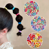 50/100Pcs Hair Bands for Children Colorful Nylon Scrunchie Hair Ties Rubber Band Kids Elastic Hair Leagues Girl Accessories