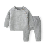 Baby Clothes Sets Ensembles Cotton Spring Newborn Boy Girl Infant Clothing Tops And Pants Knitted Sweater Baby Pajamas Sets