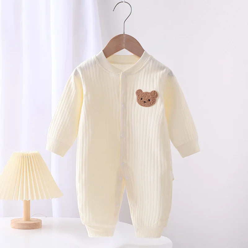 Bear Newborn Jumpsuit Cotton Autumn Spring Baby Romper Toddler Girls Boys Clothes Infant One-Piece Kids Onesie Home Leisure Wear