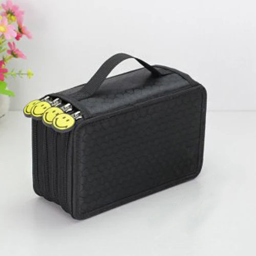 32/48/72 Holes Pencil Case for Colored Pencils Multifunction Large Capacity Art Drawing Pen Storage Bag School Stationery