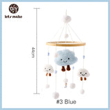 Let's Make Wooden Baby Rattles Soft Felt Cartoon Bear Cloudy Star Moon Hanging Bed Bell Mobile Crib Montessori Education Toys