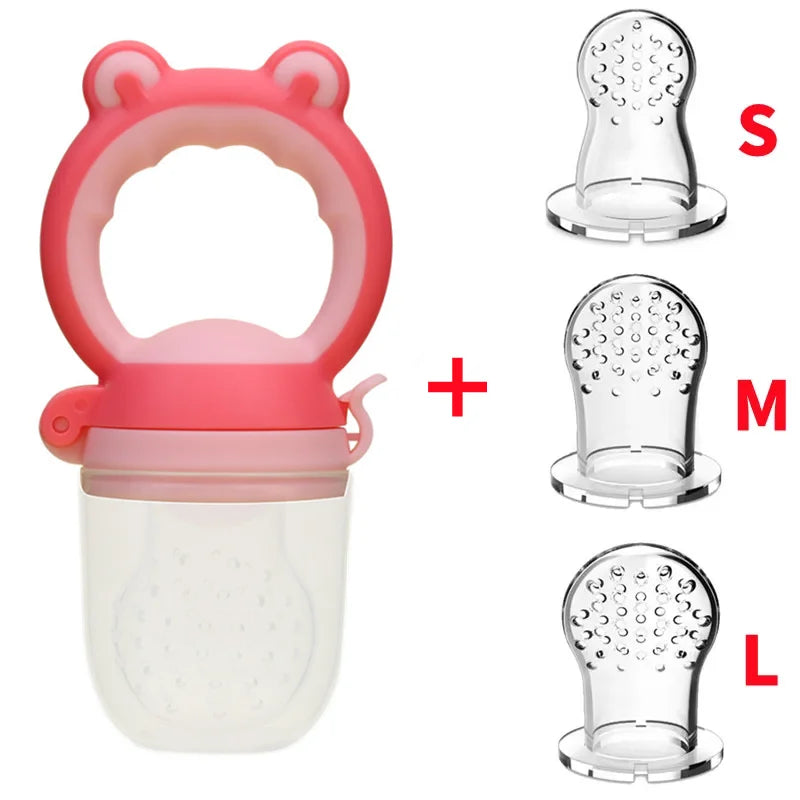 Baby Fresh Food Feeder Silicone Fruit Feeding Nibbler Kids Boy Girl Frog Design Safe Infant Baby Supplies Nipple Soother Bottles