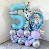 28pcs Disney Frozen Princess Elsa Balloons Foil Globos Girls Birthday Party Baby Shower Decorations Anniversary Supplies