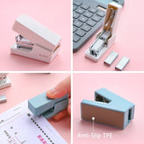 DELI Mini Stapler Set Portable Color Paper Binding Machine Use 24/6 26/6 Staples Fashion Stationery Office Supplies