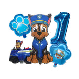 مجموعة بالونات رقمية جديدة من 5 قطع من زينة عيد الميلاد من PAW Patrol على شكل كرة من رقائق معدنية من Chase Marshall Skye، لوازم حفلات الأطفال