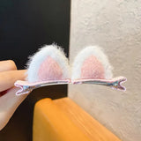 2Pcs/Set New Cute Solid Rabbit Ears Clips for Baby Girls Handmade Kawaii Barrettes Headwear Kids Hair Accessories