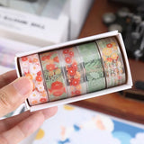 5Rolls Kawaii Transparent Sticker Tape DIY Decorative Material Tape Sketchbook Stickers School Supplies Japanese Stationery