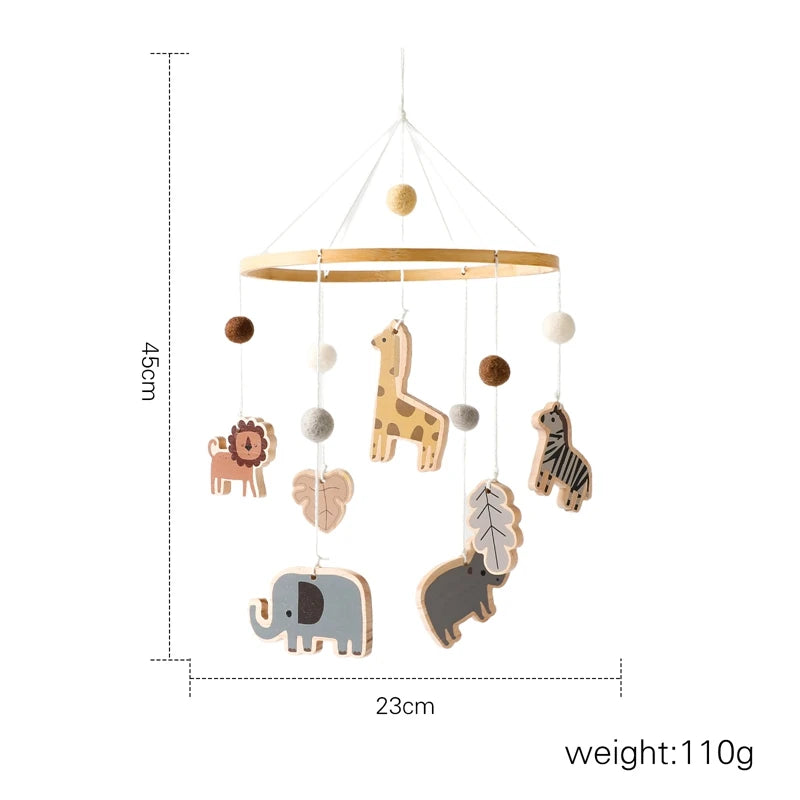 Baby Wooden Boho Rainbow Bed Bell Rattles Toys Hanging Pendant Newborn Toys Mobile Crib Bracket Montessori Toys Baby Birth Gift