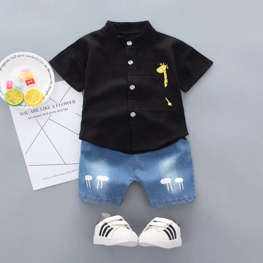 New Summer Baby Boys Clothes Suit Children Casual Shirt Shorts 2Pcs/Sets Kids Outfits Toddler Fashion Costume Infant Tracksuits