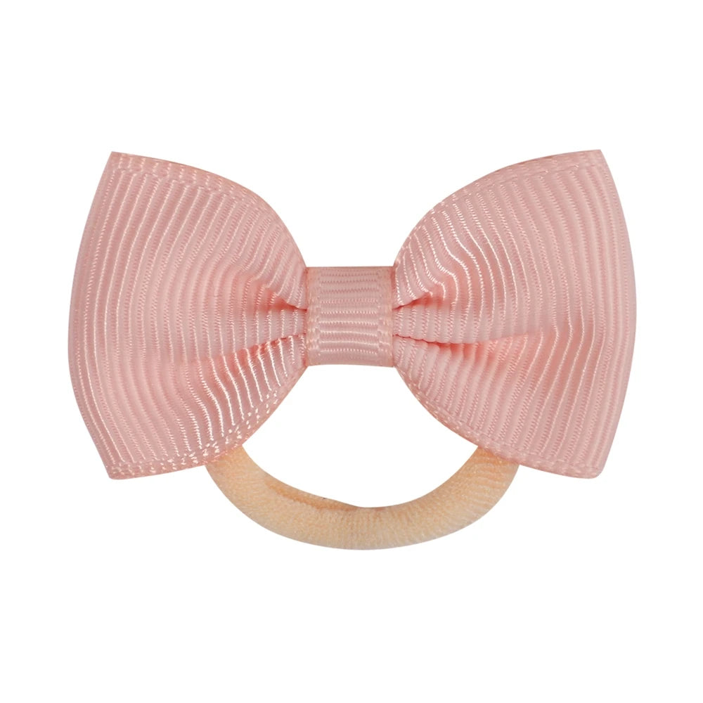 10Pcs/Set Mini Bows Elastic Hair Bands For Cute Girls Nylon Rubber Band Hair Rope Ponytail Holder Headwear Kids Hair Accessories