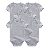 Kiddiezoom 5 Pcs/Lot Four Seasons Fashion Cartoon Short Sleeve Baby Boy Girl Bodysuits Soft 100%Cotton Newborn Onesies Clothes