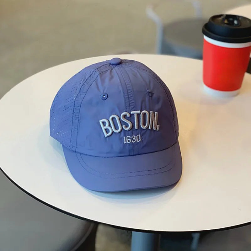 Korean Letter Embroidered Baby Cap Summer Toddler Boys Girls Cotton Baseball Caps Solid Color Kids Adjustable Peaked Hat