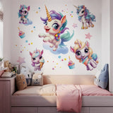 Unicorn Vinyl Child Wall Sticker For Baby Room Decoration Bedroom Accessories Furniture Sticker Adhesive Wallpaper Wall Decor