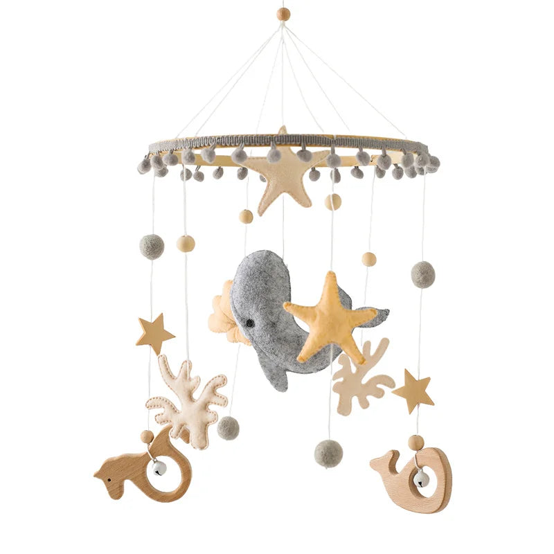Baby Wooden Boho Rainbow Bed Bell Rattles Toys Hanging Pendant Newborn Toys Mobile Crib Bracket Montessori Toys Baby Birth Gift