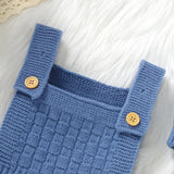 Baby Rompers Hats Clothing Sets 0-18m Fashion Solid Color Knitted Newborn Infantil Boys & Girls Jumpsuits Playsuits Outfits 2pcs