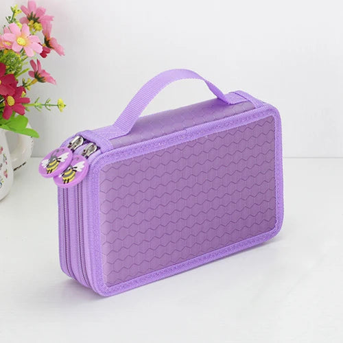 32/48/72 Holes Pencil Case for Colored Pencils Multifunction Large Capacity Art Drawing Pen Storage Bag School Stationery