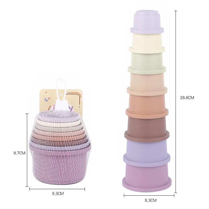 Baby Stacking Cup Toys Baby Early Educational Toy Nesting Cup Toy Baby Bath Toy Best Montessori Toy Gift for 6 Month+ Boys&Girls