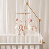 Baby Wooden Boho Rainbow Bed Bell Rattles Toys Hanging Pendant Newborn Toys Mobile Crib Bracket Montessori Toys Baby Birth Gift