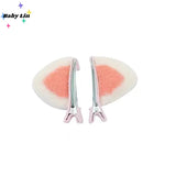 2Pcs/Set New Cute Solid Rabbit Ears Clips for Baby Girls Handmade Kawaii Barrettes Headwear Kids Hair Accessories