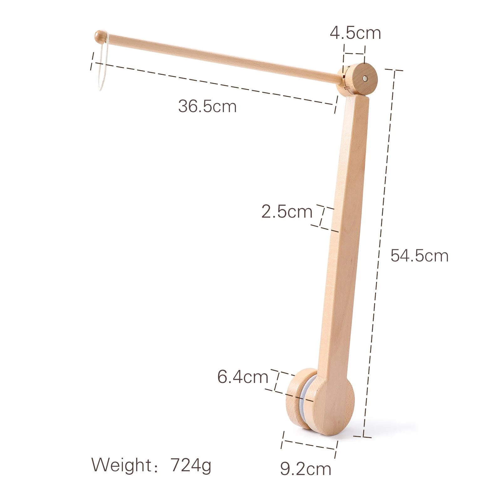Baby Crib Bed Bell Musical Box Holder Arm Toy Foldable Imitation Wood Grain Infant Bed Decoration Toys Baby Bed Toys Educational