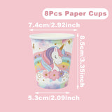 Rainbow Unicorn Disposable Tableware Happy 1st Birthday Party Decorations Kids Unicorn Theme Wedding Baby Shower Girls Supplies