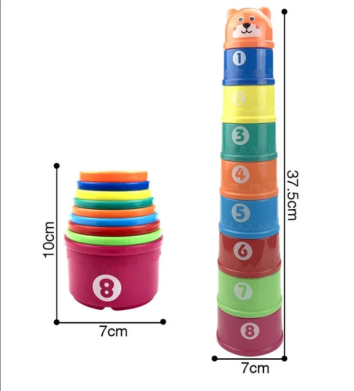 Baby Stacking Cup Toys Baby Early Educational Toy Nesting Cup Toy Baby Bath Toy Best Montessori Toy Gift for 6 Month+ Boys&Girls