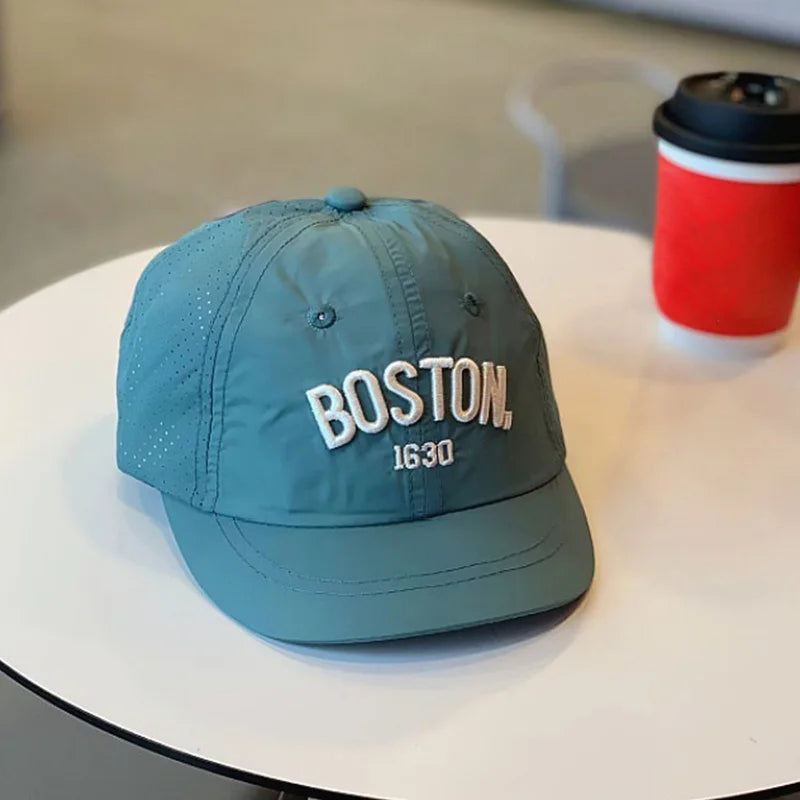 Korean Letter Embroidered Baby Cap Summer Toddler Boys Girls Cotton Baseball Caps Solid Color Kids Adjustable Peaked Hat
