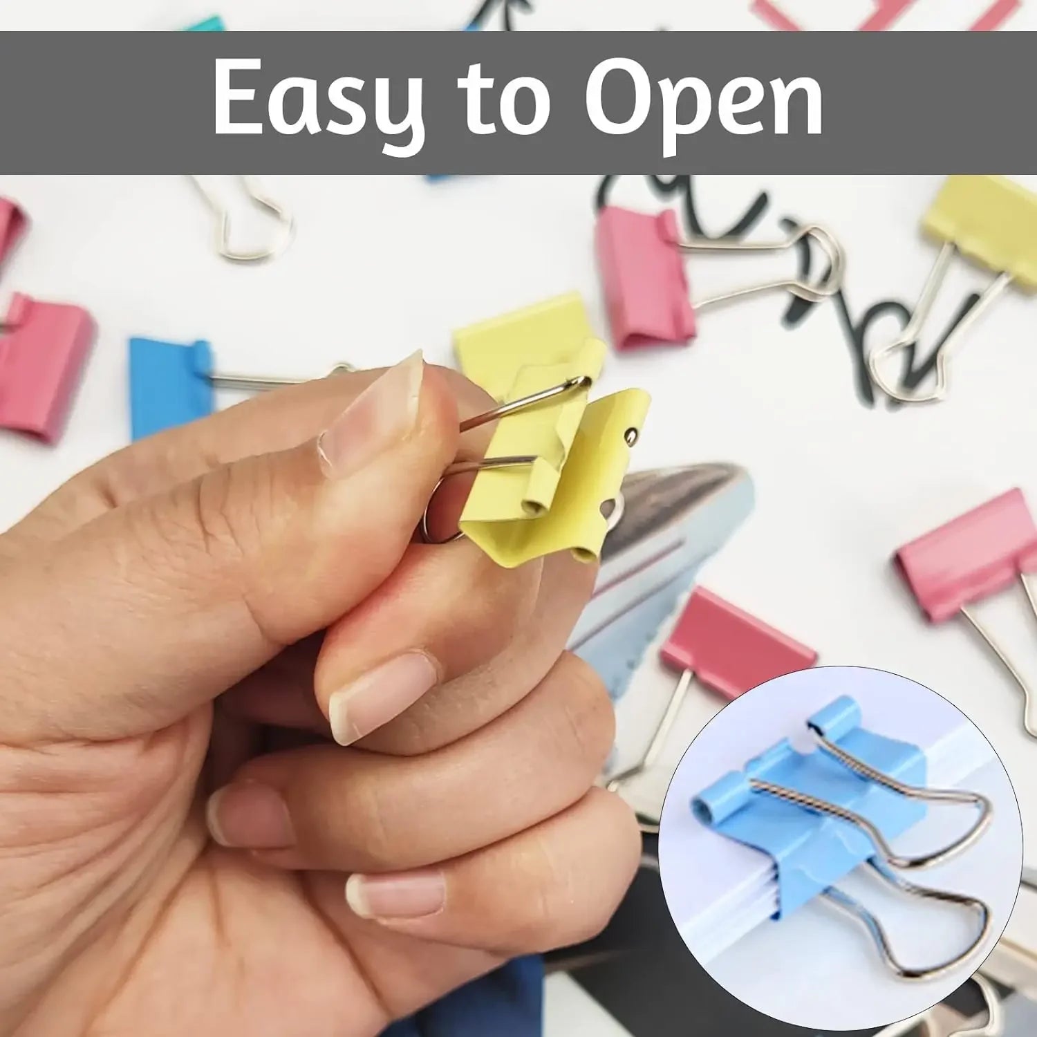 60pcs Mini Binder Clips Color Binder Clip Small Paper Clip 15mm 5/8 Inch Micro Size Office Clips for Home School Office Business