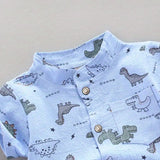 Children's Summer Dinosaur Randomly Printed Shirt Short Sleeve Shorts Set