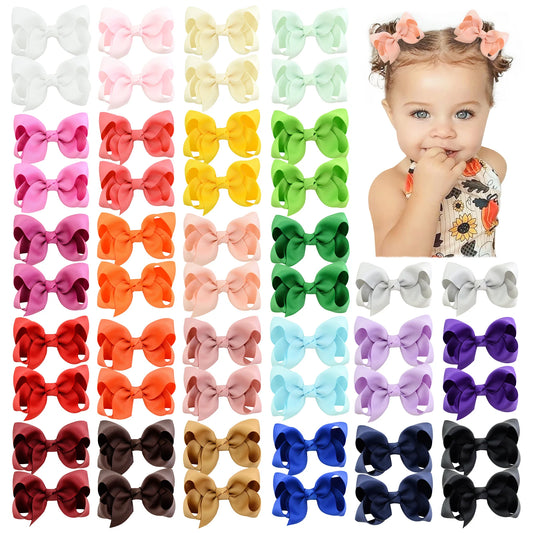 BABY BOWS 20/30/40Pcs 3inch Grosgrain Ribbon Hair Bow Clips for Baby Girls Hair Accessories Bowknot Hairpin Toddler Headgripes