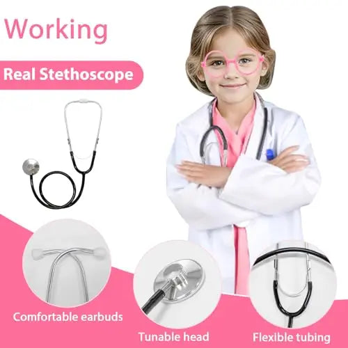 Boys Girls Simulation Doctor Nurse Work Uniform Cross with Toys Sets Kids Clothes Toddler Christmas Xmas Role Play Costum Party