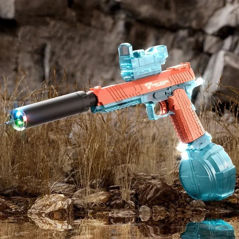 ألعاب إطلاق النار الكهربائية الأوتوماتيكية الفائقة من Desert Eagle، أضواء وامضة ملونة جديدة، معركة على الشاطئ وحمام السباحة، هدايا للأطفال البالغين