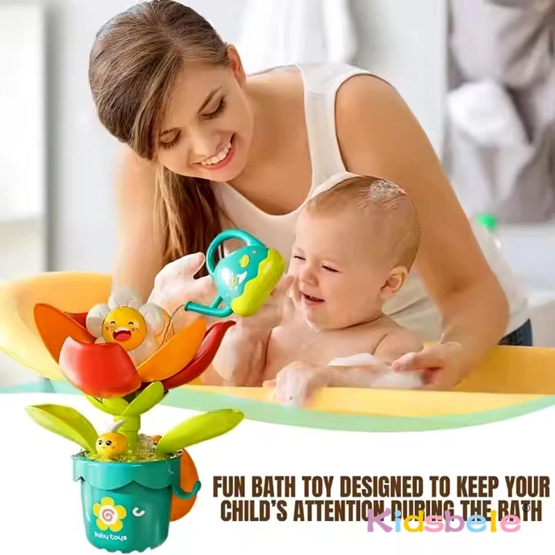 Baby Bath Toys Sun Flower Meet Water Blossom Shower Toy Popular Spraying Water Flower Bathing Toy With Suction Cup Summer Toy