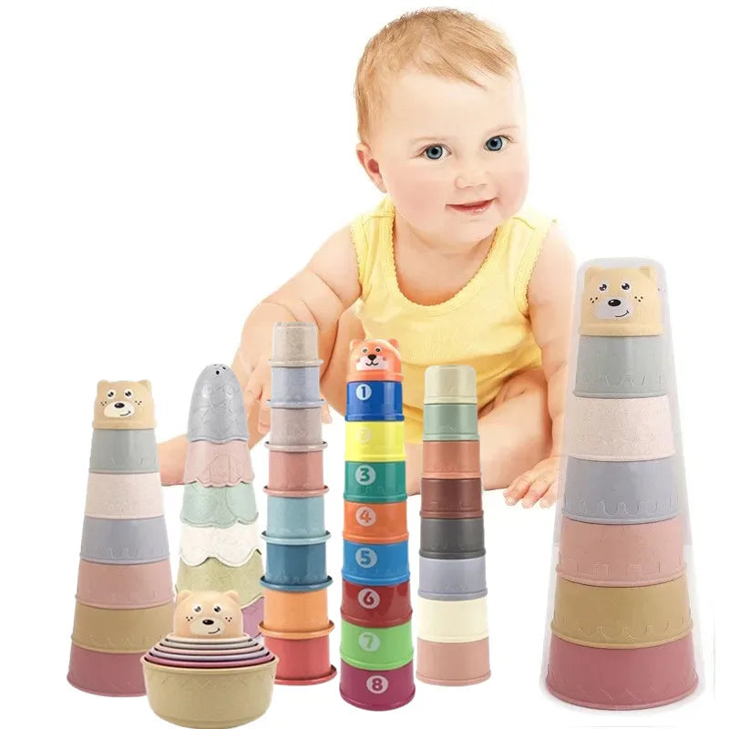 Baby Stacking Cup Toys Baby Early Educational Toy Nesting Cup Toy Baby Bath Toy Best Montessori Toy Gift for 6 Month+ Boys&Girls