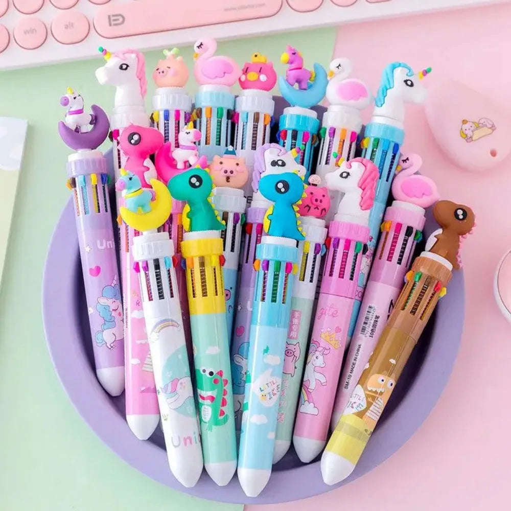 5-20 Pcs10 Color Cartoon Pen Kids Gifts Birthday Party Children's Prizes Christmas Wedding Guest Gifts Carnival Party Gift Pack