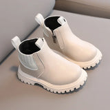 Kids Short Boots Fashion Boys Shoes Autumn Winter Leather Children Boots Non-Slip Toddler Girls Boot Toddler Snow Shoes