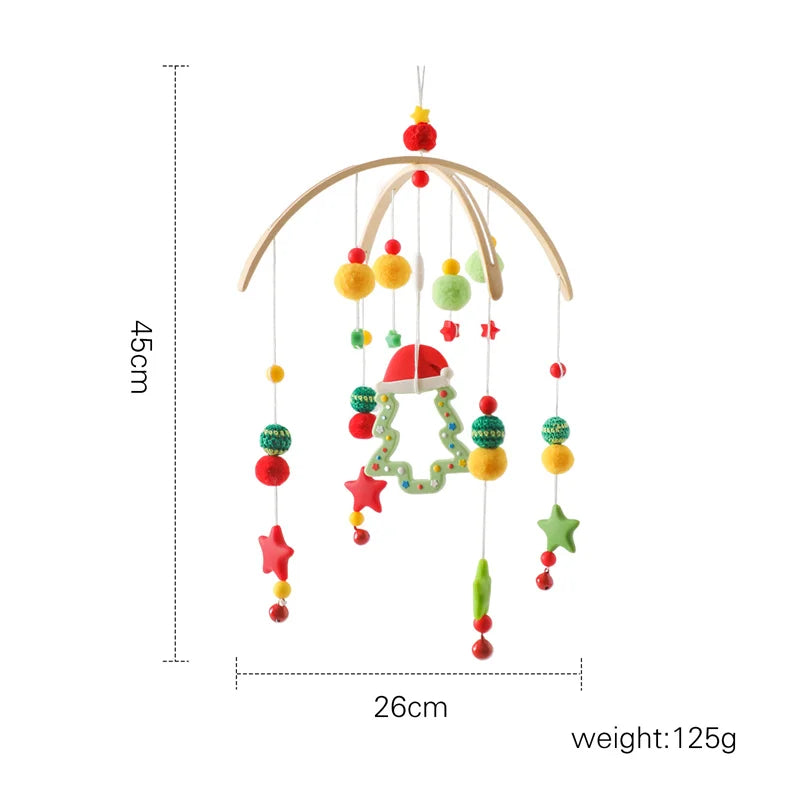 Baby Wooden Boho Rainbow Bed Bell Rattles Toys Hanging Pendant Newborn Toys Mobile Crib Bracket Montessori Toys Baby Birth Gift