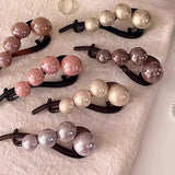 Elegant Pearls Twist Hair Clip For Women Long Hair Holder Hairpin Barrette Sweet Hair Ornament Headband Fashion Hair Accessories