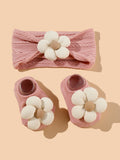 2 Pcs/Set Baby Girls Headband Socks Set Newborn Girls Cute Flowers Toddler Princess Sock Autumn Infant Hair Accessories Gift