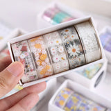 5Rolls Kawaii Transparent Sticker Tape DIY Decorative Material Tape Sketchbook Stickers School Supplies Japanese Stationery