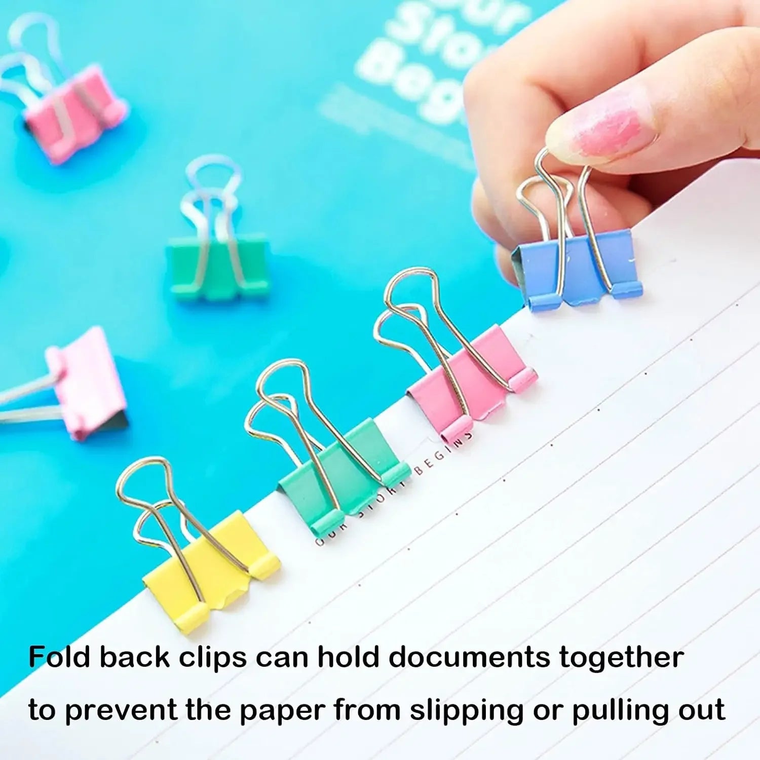 60pcs Mini Binder Clips Color Binder Clip Small Paper Clip 15mm 5/8 Inch Micro Size Office Clips for Home School Office Business