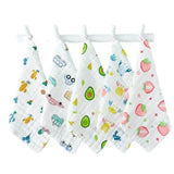 5pcs Baby Face Towel Handkerchief Bathing Feeding Face Washcloth Wipe Burp Cloth Lot Muslin 6 Layers Cotton Soft Baby Towels