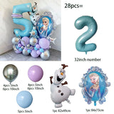 28pcs Disney Frozen Princess Elsa Balloons Foil Globos Girls Birthday Party Baby Shower Decorations Anniversary Supplies