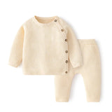 Baby Clothes Sets Ensembles Cotton Spring Newborn Boy Girl Infant Clothing Tops And Pants Knitted Sweater Baby Pajamas Sets