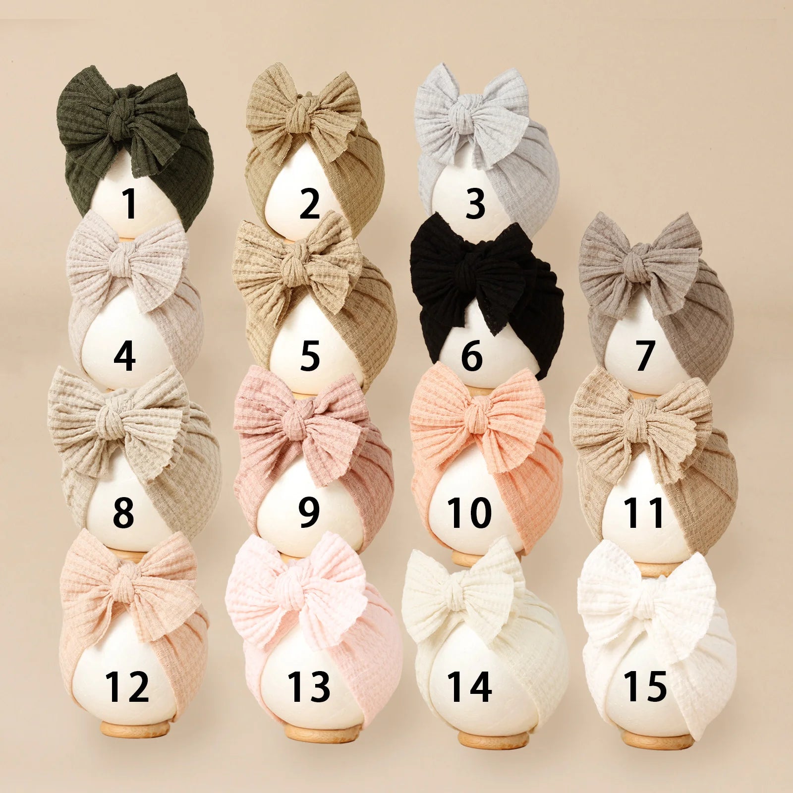 Lovely Bowknot Knitted Baby Hat Cute Solid Color Baby Girls Turban Hat Soft Newborn Infant Cap Accessories Beanies Head Wraps